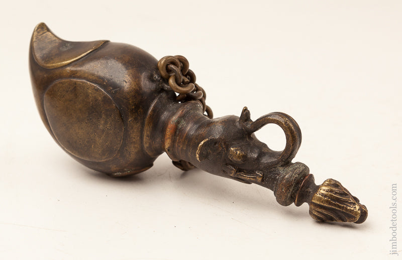 Early and Unusual 8 inch Figural Brass Bottle - 71483R