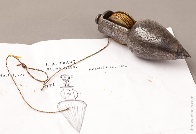 STANLEY 4 1/4 inch TRAUT'S PATENT No. 5 Plumb Bob - 71697R