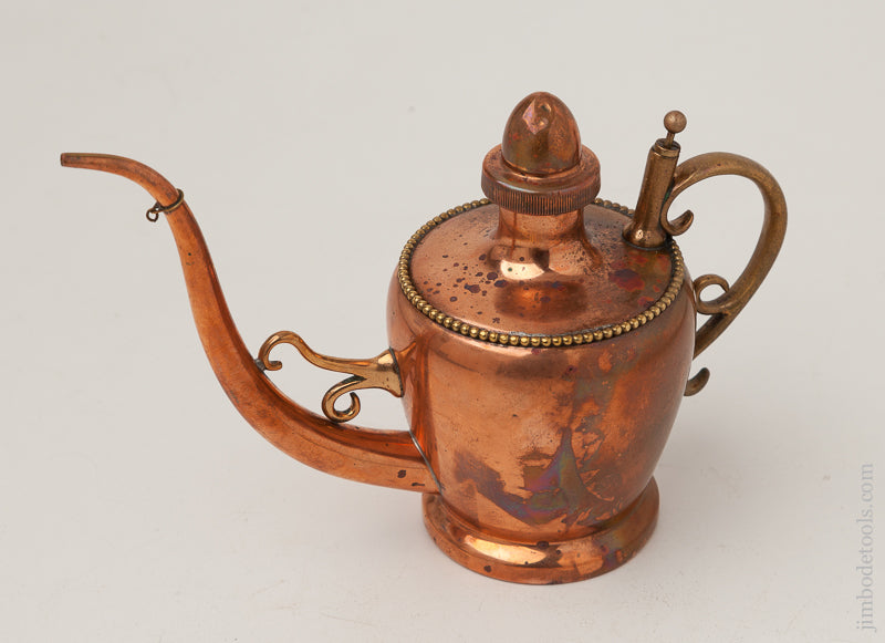 Elegant Decorated 8x6 inch S. STERNAU & CO May 12, 1896 Patent Copper Oil Can * EXCELSIOR 72064