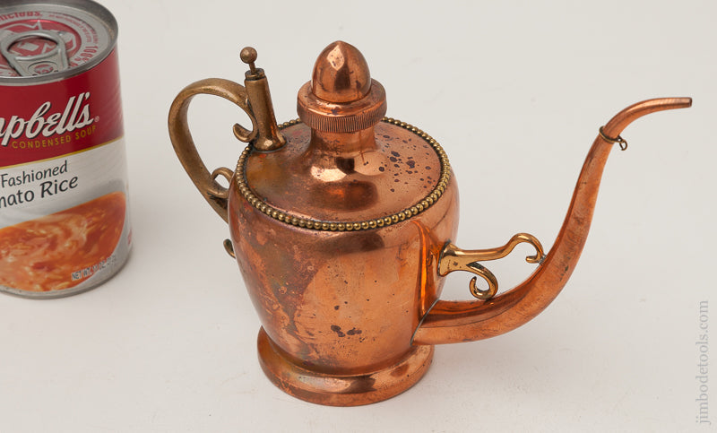 Elegant Decorated 8x6 inch S. STERNAU & CO May 12, 1896 Patent Copper Oil Can * EXCELSIOR 72064