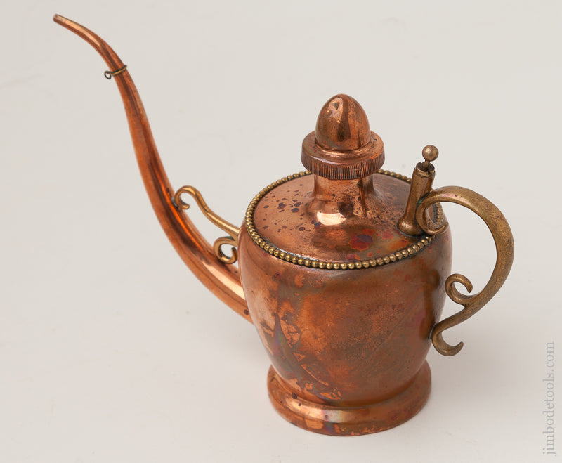 Elegant Decorated 8x6 inch S. STERNAU & CO May 12, 1896 Patent Copper Oil Can * EXCELSIOR 72064