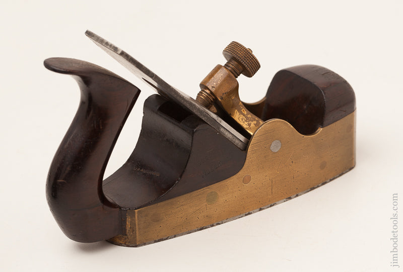 Exquisite NORRIS No. 17 Gunmetal and Rosewood Steel-Soled Smooth Plane with Original 2 1/8 inch WARD Iron * 72081U - AS OF MAR 2