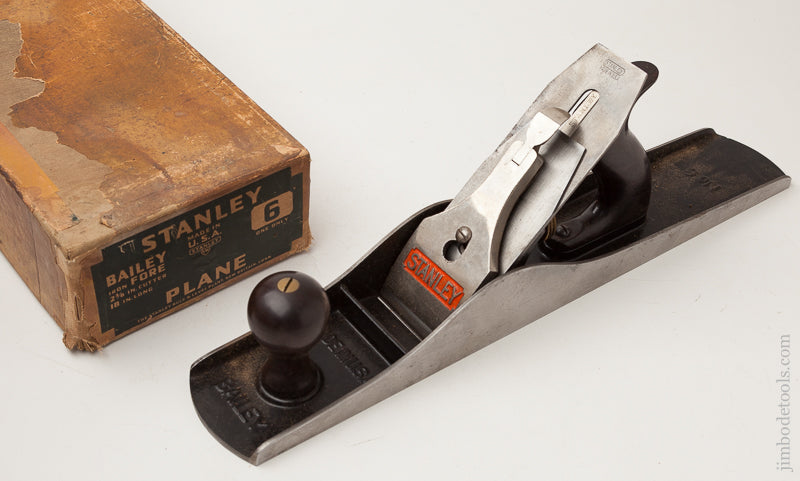 STANLEY No. 6 Fore Plane Type 16 circa 1939 with Dated 2 3/8 inch BB Logo Iron in Original Box - 72149