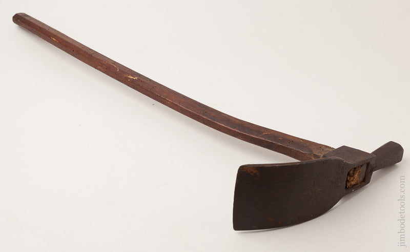 Very EARLY Adze with Original 29 3/4 inch Chamfered Handle - 72187