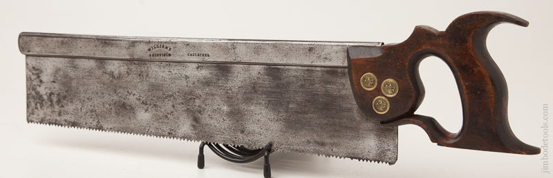 RARE Early 9 point 14 inch Triple Medallion Crosscut WILLIAMS LONDON Back Saw circa 1841-52 - 72468
