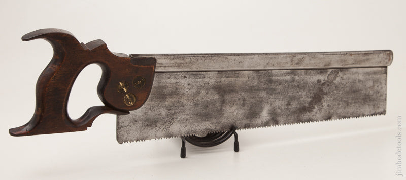 RARE Early 9 point 14 inch Triple Medallion Crosscut WILLIAMS LONDON Back Saw circa 1841-52 - 72468