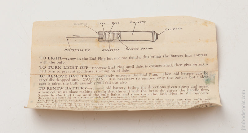 STANLEY No. 1021 Flashlight Screwdriver BRAND NEW in Original Box circa 1937-40 --- 72488U