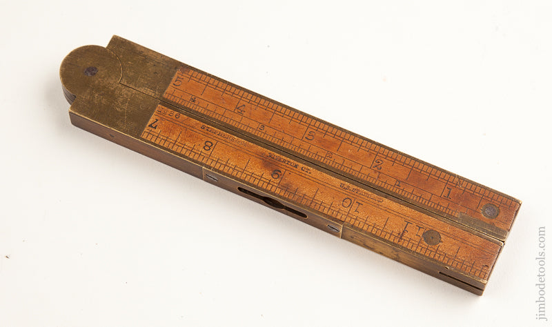 Twelve inch Boxwood and Brass CHAPIN STEPHENS & CO. Number 036 Combination Rule/Level/Bevel - 72673