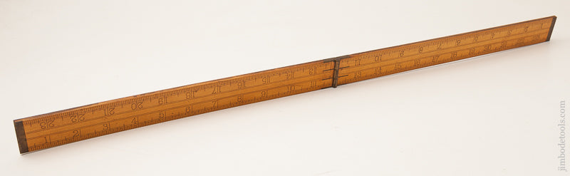 Extra Fine! STANLEY No. 31 Boxwood and Brass 24 inch Folding Shrinkage Rule - 72699