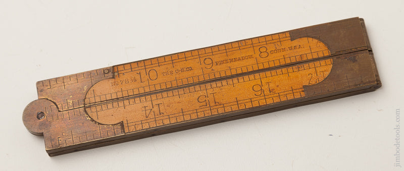 Rare & Crisp! CHAPIN STEPHENS No. 78 1/2 Boxwood and Brass Two Foot Two Fold Double Arch Full Bound Rule - 72701