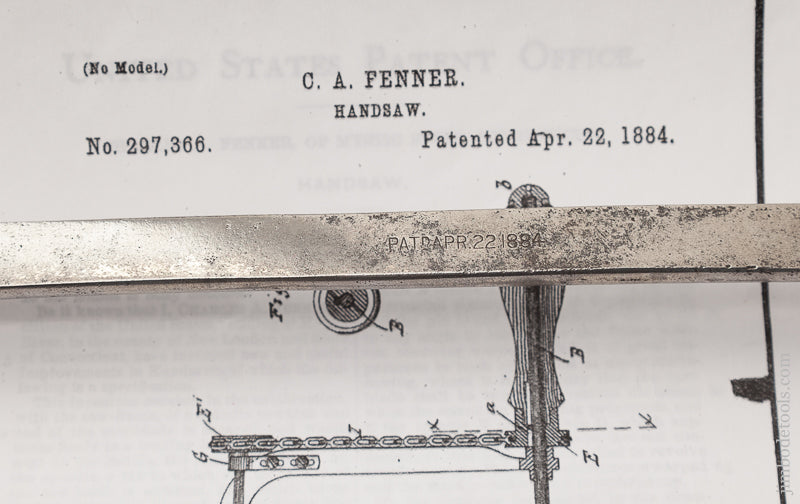 Fantastic FENNER's April 22, 1884 Patent Coping Saw - 72741