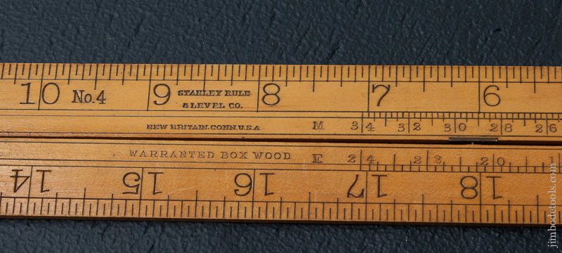 Mint and Rare! STANLEY No. 4 Boxwood 2 Foot 2 Fold Extra-Thin Carpenter's Rule with Drafting Scales - 72752U