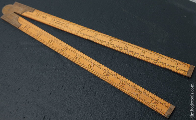 Mint and Rare! STANLEY No. 4 Boxwood 2 Foot 2 Fold Extra-Thin Carpenter's Rule with Drafting Scales - 72752U