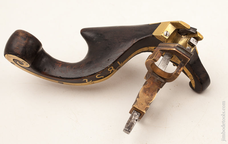 STUNNING Dated 1852 Ornate Coach maker's Plow Plane - 72844U
