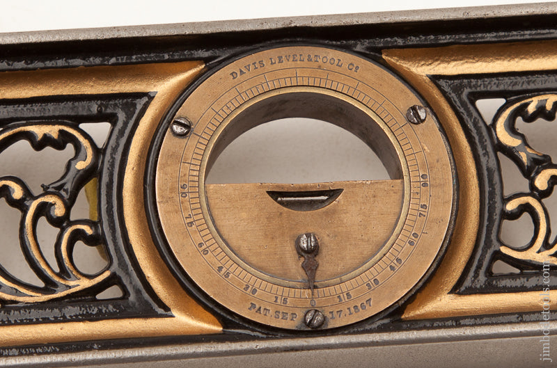 Stunningly Restored! DAVIS LEVEL & TOOL Co. Inclinometer PAT. SEP 17, 1867 .  12 x 2 5/16 inch - 72845U
