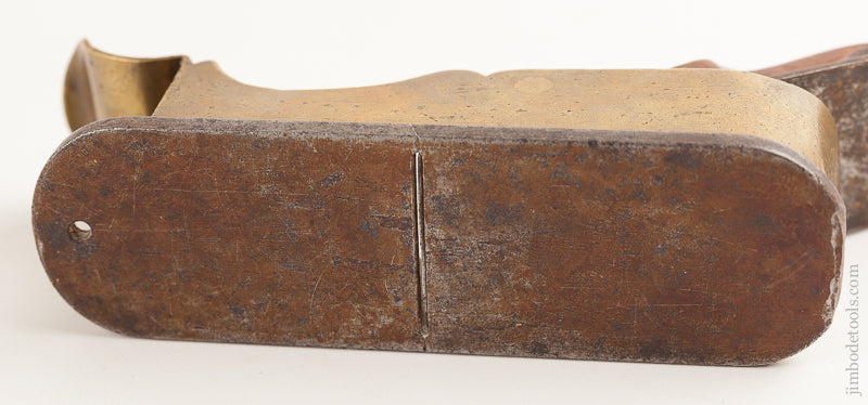 RARE 17th Century Brass and Steel 5 1/4 inch Miter Plane - 72894U