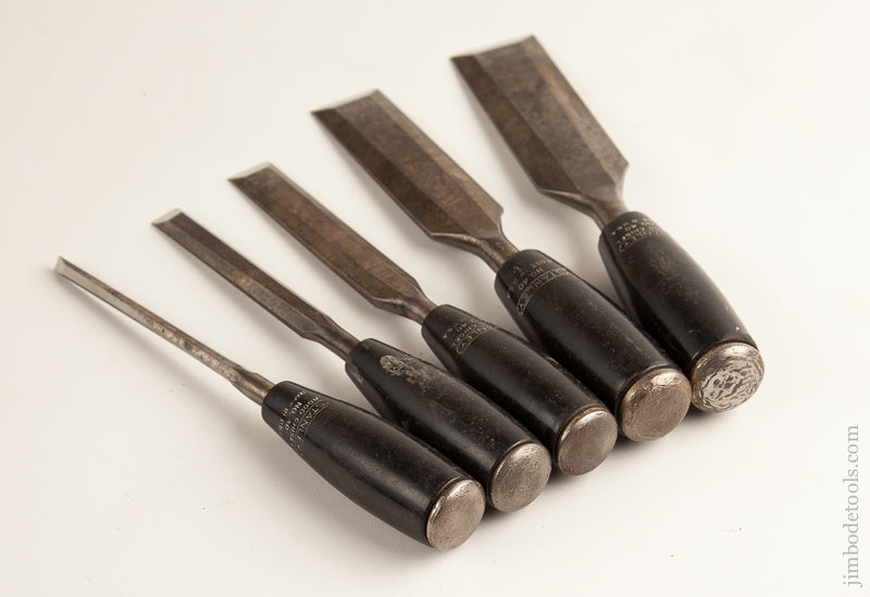 Extra Fine! Set of Seven STANLEY No. 40 Composition Handle Chisels - 72926