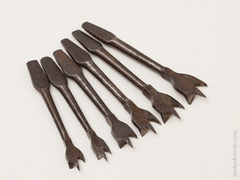 Six Numbered 18th Century Style Flat Tang Bits - 72954