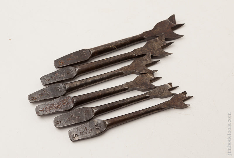 Six Numbered 18th Century Style Flat Tang Bits - 72954