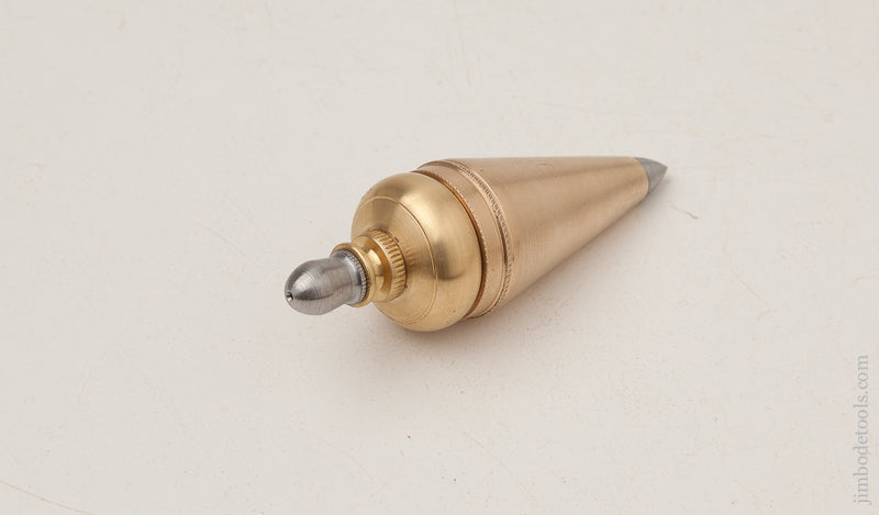 Beautiful Four inch 10 ounce Modern Maker Brass and Steel Plumb Bob MINT - 72970