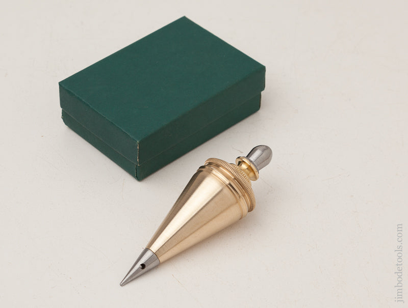 Beautiful 3 3/4 inch 7 ounce Modern Maker Brass and Steel Plumb Bob MINT - 72971