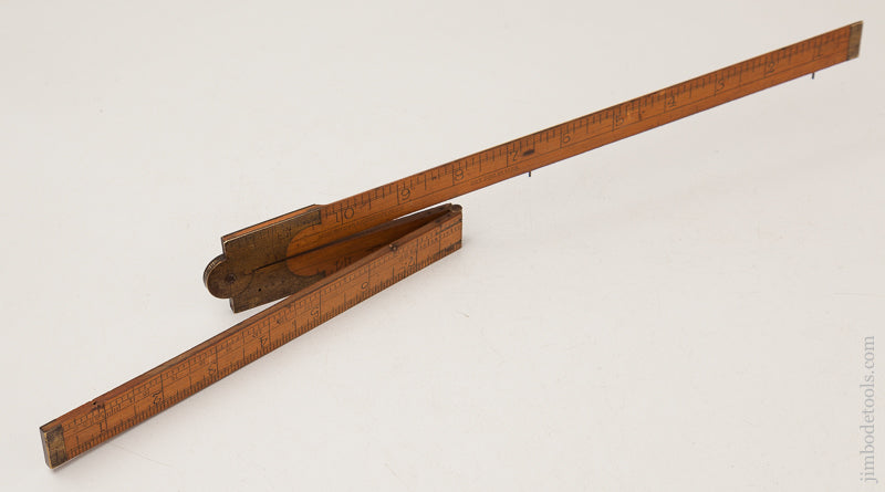 Rare! WILLIAM JONES December 21, 1886 Patent Boxwood and Brass Rule and Tee Square by ACME RULE CO - 73031U