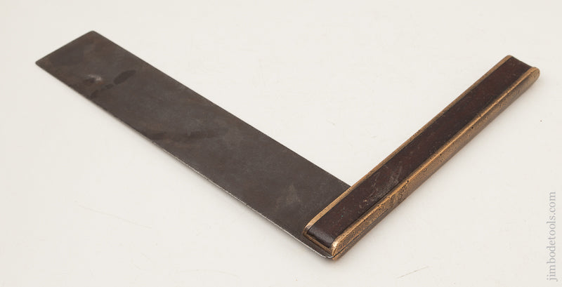 Victorian English 8 1/2 x 11 inch Ebony and Gunmetal Try Square - 73083R