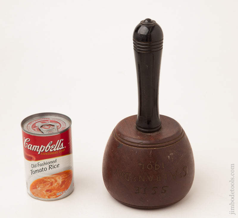 9 1/2 x 4 3/4 Rosewood Presentation Mallet ST. ALBAN'S DAY 1904 - 73111R