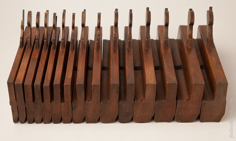 Matched Set of 15 Hollows & Rounds Moulding Planes by AMES London circa 1800-1846 EVENS - 73141R