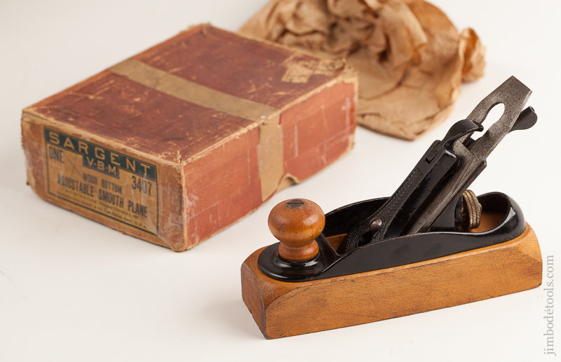 Tiny SARGENT No. 3407 Adjustable Smooth Plane MINT in RARE Original Box -- 73286