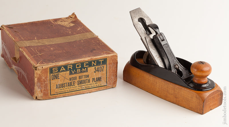 Tiny SARGENT No. 3407 Adjustable Smooth Plane MINT in RARE Original Box -- 73286