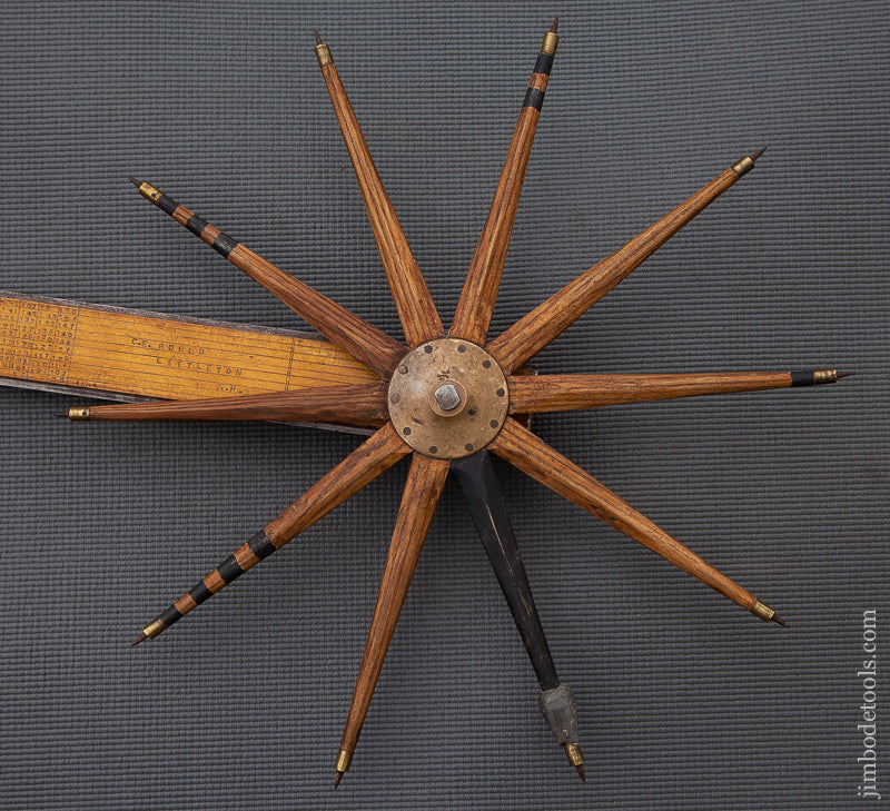 Excellent C.E. GOULD LITTLETON, N.H. Walking Wheel Log Caliper - 73367