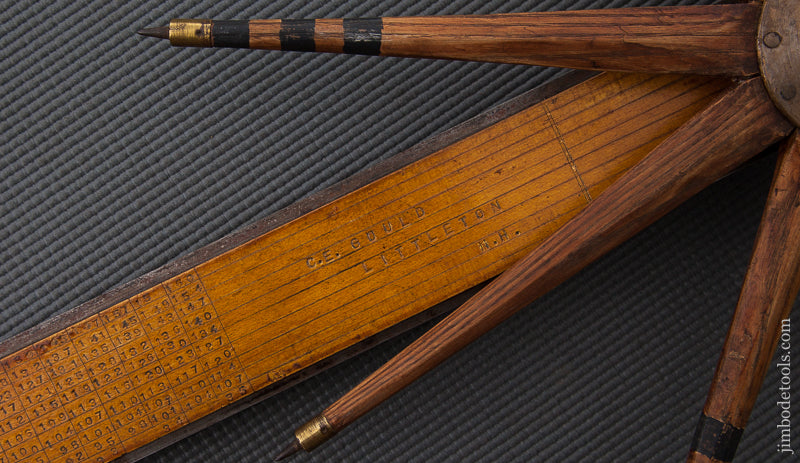 Excellent C.E. GOULD LITTLETON, N.H. Walking Wheel Log Caliper - 73367