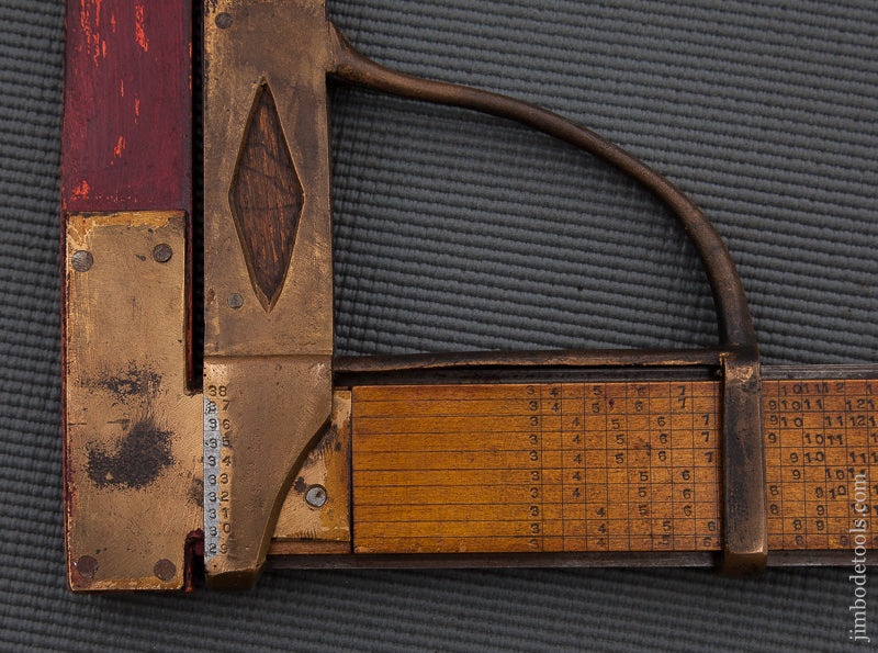 Excellent C.E. GOULD LITTLETON, N.H. Walking Wheel Log Caliper - 73367