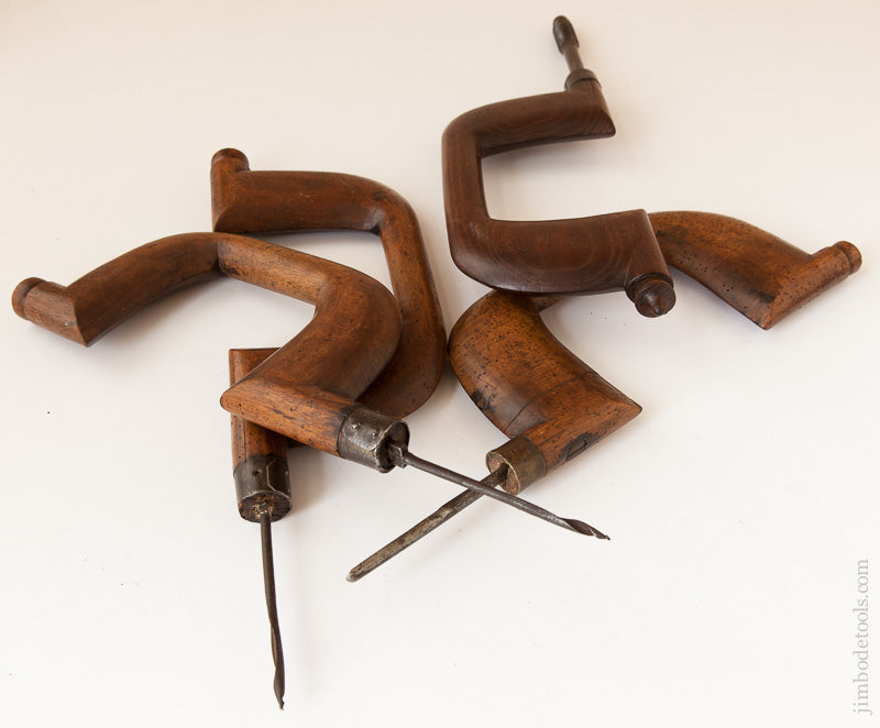 18th Century Chairmaker's Bit Brace Set of Nine Braces with Breast Pad - 73427R