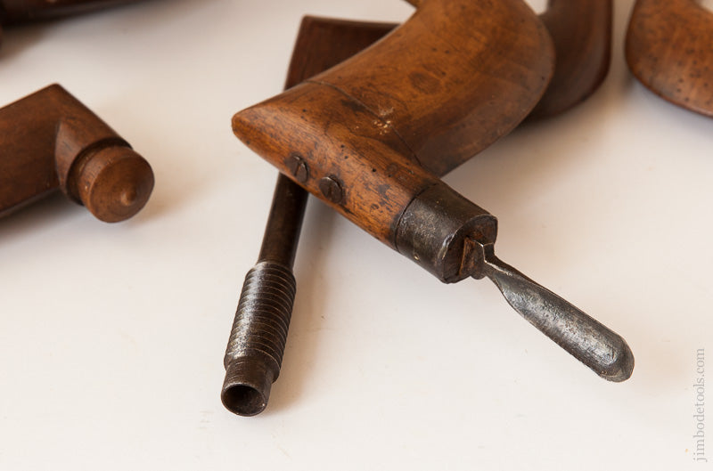 18th Century Chairmaker's Bit Brace Set of Nine Braces with Breast Pad - 73427R