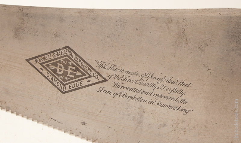 NEAR MINT! 5 point 28 inch NORVELL-SHAPLEIGH HARDWARE CO. Hand Saw - 73457R