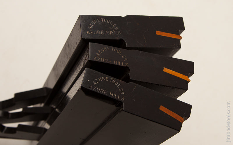 Drop Dead Stunning! NEAR MINT Graduated Set of Three EBONY Side Bead Planes with Boxwood by AZURE TOOL CO AZURE HILLS - 73633U
