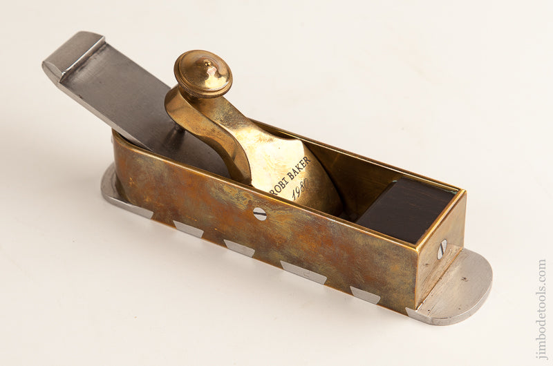 BEAUTIFUL Brass and Steel 1 3/4 x 7 1/8 inch Mitre Plane by ROBT BAKER 1980 - 73711U