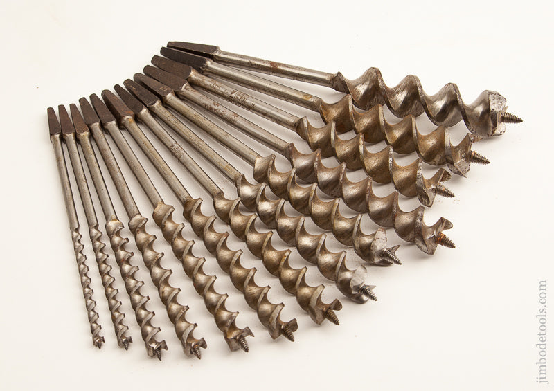 Complete Set of 13 RUSSELL JENNINGS Auger Bits in Roll - 73743