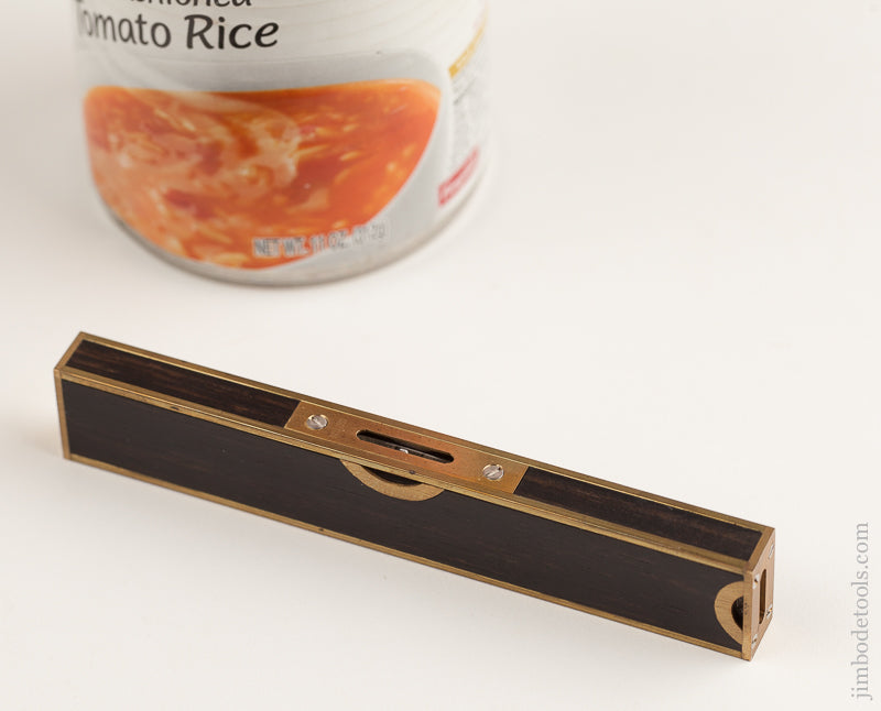 Miniature 4 3/8 inch Ebony and Brass STRATTON BROS Level by PAUL HAMLER - 73995U