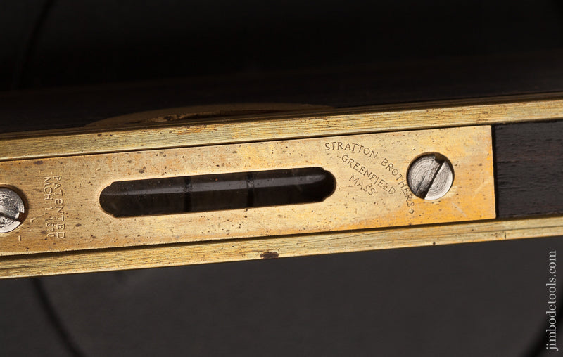 Miniature 4 3/8 inch Ebony and Brass STRATTON BROS Level by PAUL HAMLER - 73995U