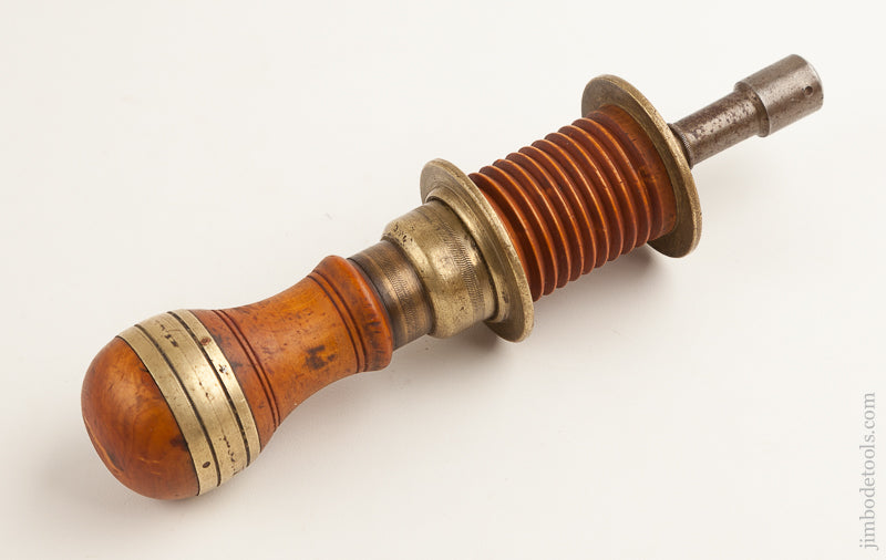 Stunning 8 3/4 inch Boxwood and Brass Italian Bow Drill - 74089U