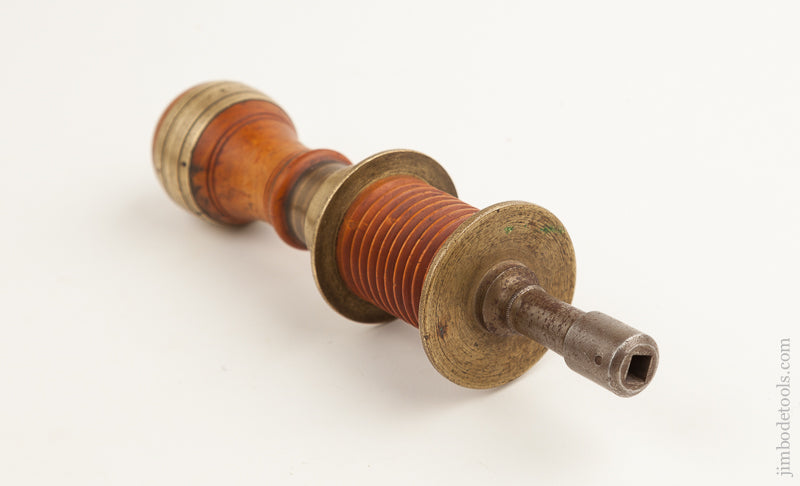 Stunning 8 3/4 inch Boxwood and Brass Italian Bow Drill - 74089U