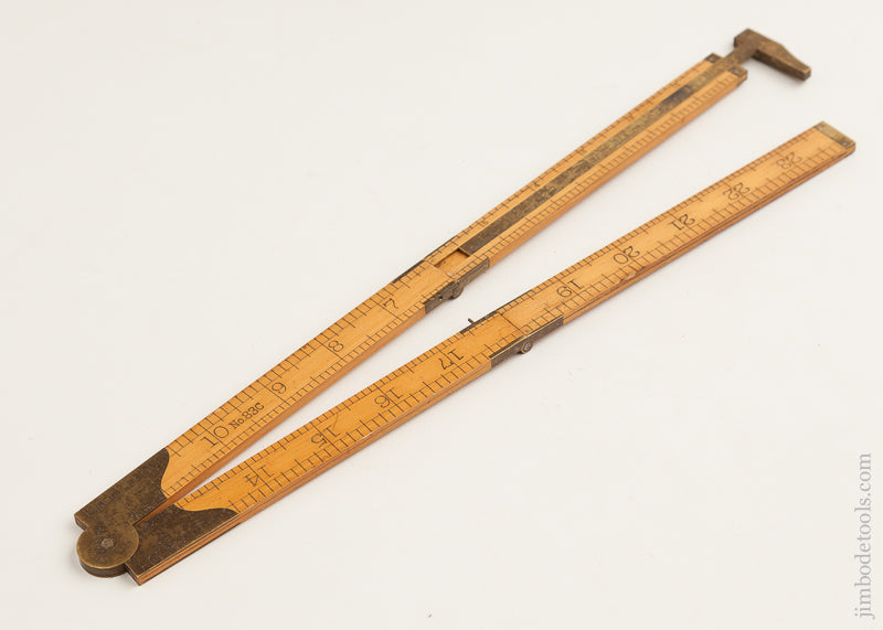 Rare And Mint! STANLEY No. 83C 2 Foot 4 Fold Boxwood and Brass Caliper Rule - 74177R