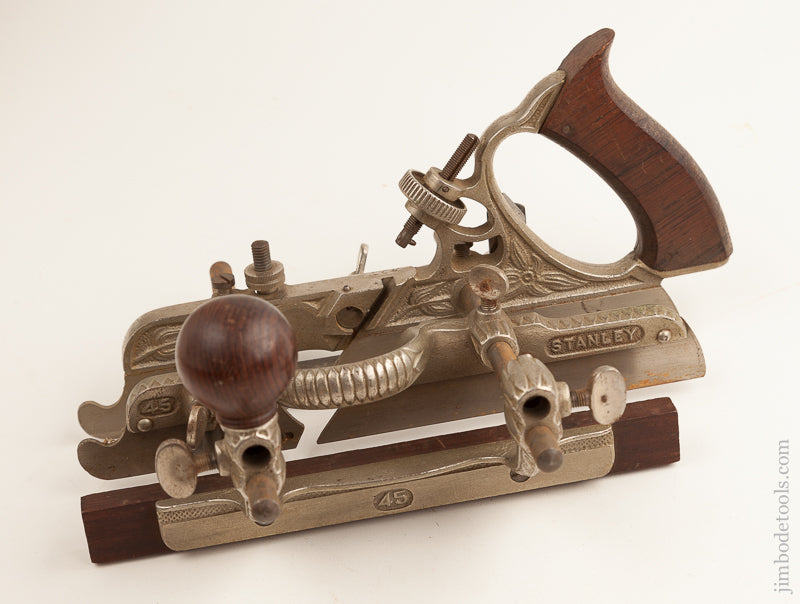 STANLEY No. 45 Combination Plane 100% COMPLETE in Original Wooden Box Type 6 circa 1895-1896 NEAR MINT! - 74205