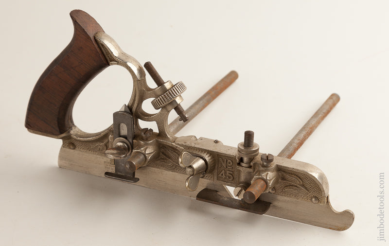 STANLEY No. 45 Combination Plane 100% COMPLETE in Original Wooden Box Type 6 circa 1895-1896 NEAR MINT! - 74205