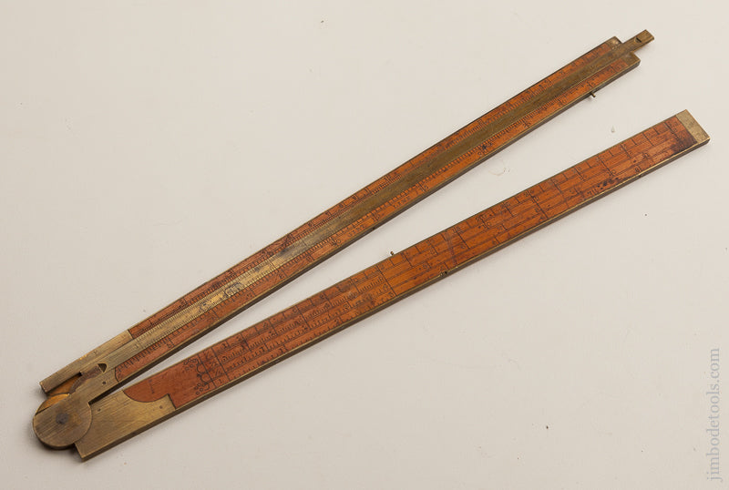 Extra-Fine Boxwood and Brass STANLEY No. 15 Two Foot Two Fold Carpenter's Sliding Rule - 74459R