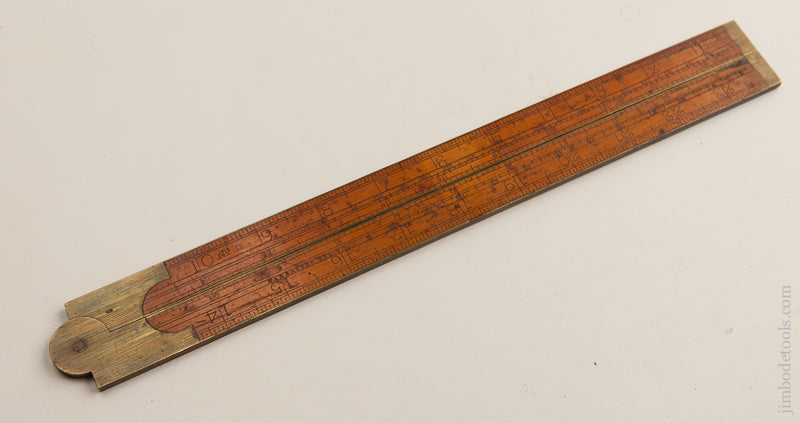 Extra-Fine Boxwood and Brass STANLEY No. 15 Two Foot Two Fold Carpenter's Sliding Rule - 74459R