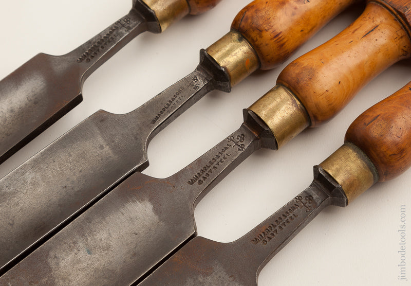 Great Set of Four MARPLES Gouges with London Pattern Boxwood Handles - 74491